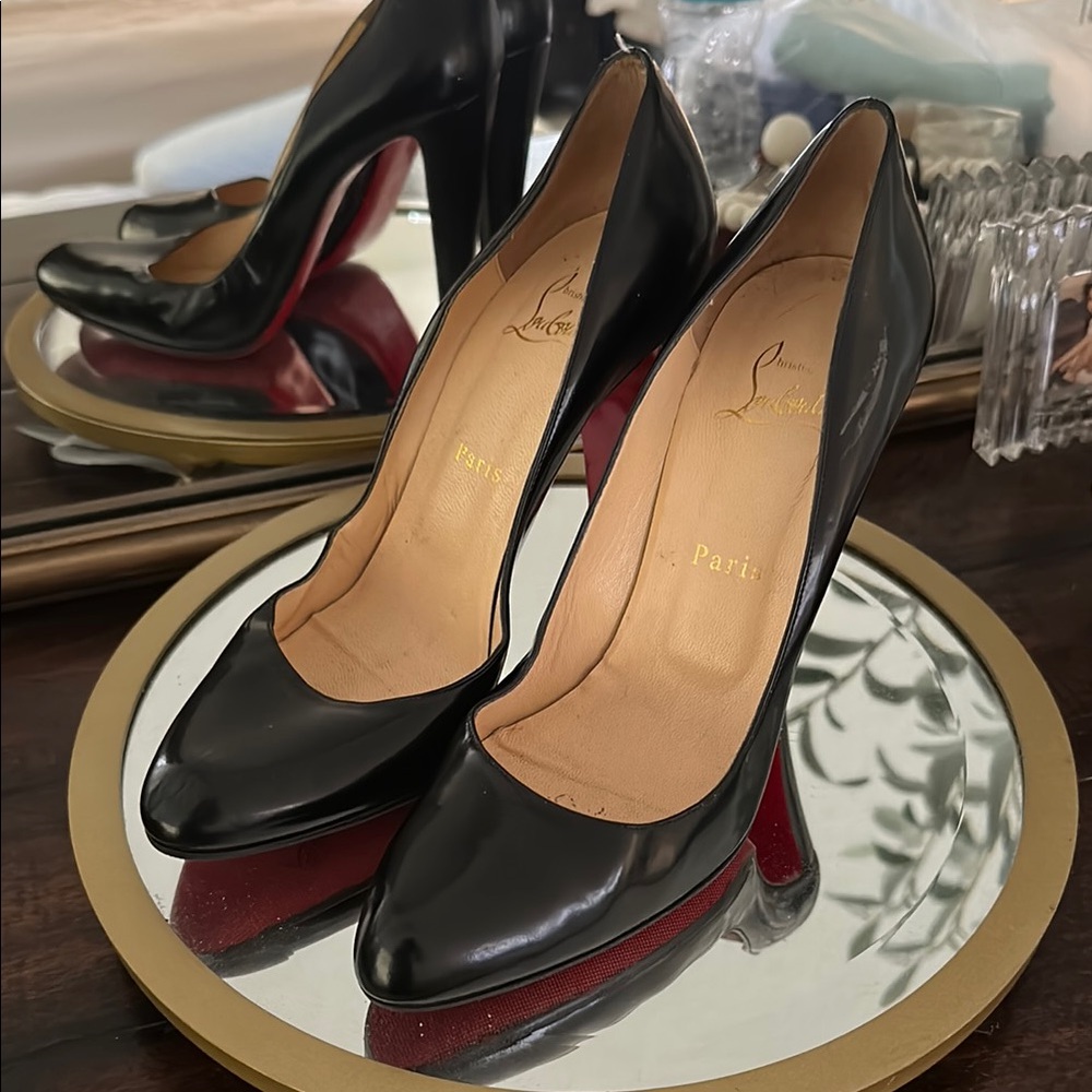Christian Louboutin Black and Red Stiletto Heels
